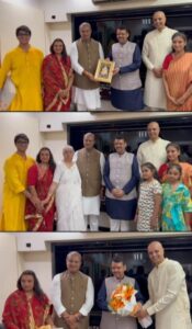 काल सकाळी घरी देवाचे आगमन झाले, सायंकाळी राज्याचे लाडके मुख्यमंत्री देवाभाऊंचे आगमन झाले.
